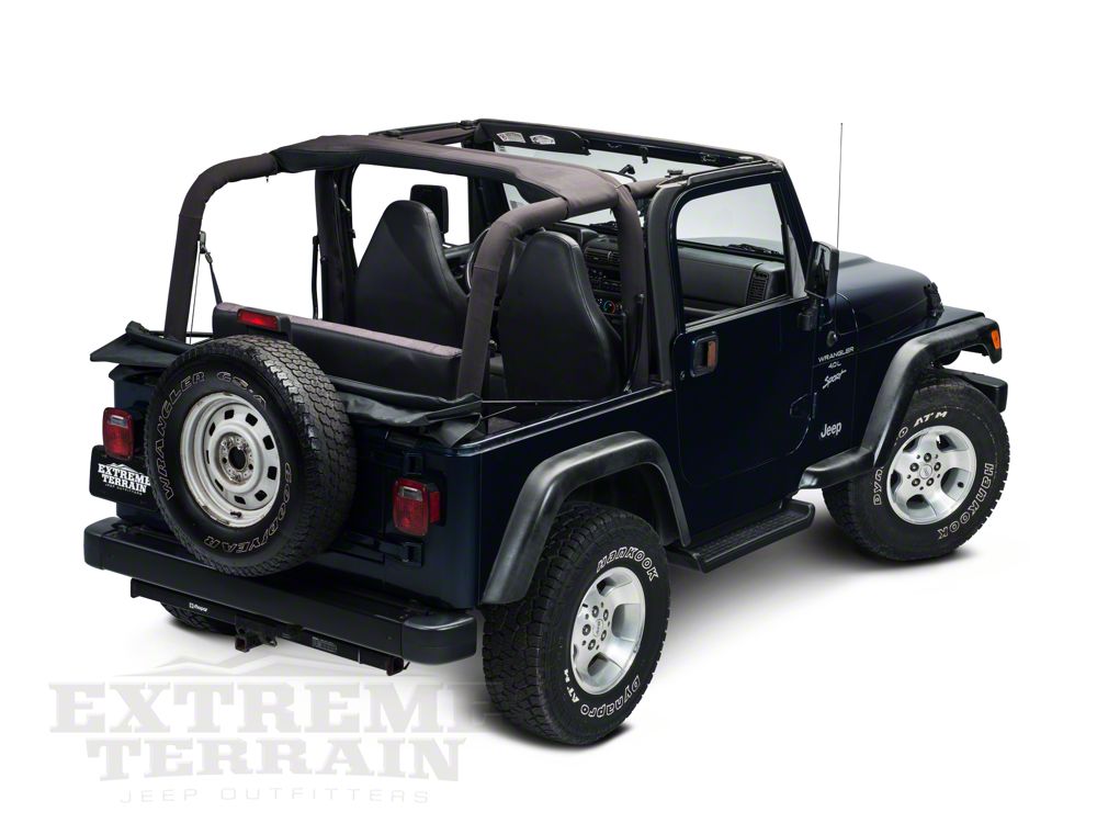 Barricade Replacement Soft Top with Tinted Windows for Half Doors w/ Door Skins; Black Diamond (97-06 Jeep Wrangler TJ)
