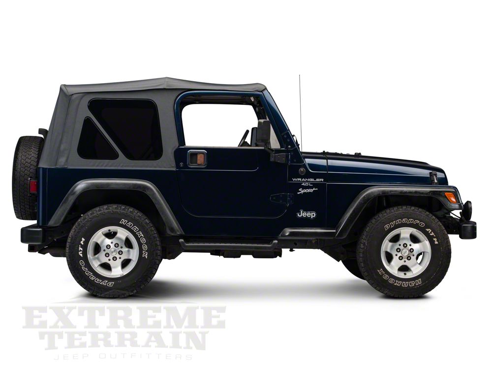 Barricade Replacement Soft Top with Tinted Windows for Half Doors w/ Door Skins; Black Diamond (97-06 Jeep Wrangler TJ)