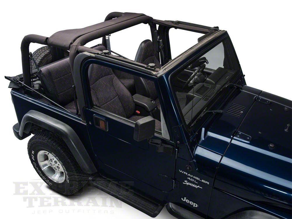 Barricade Replacement Soft Top with Tinted Windows for Half Doors w/ Door Skins; Black Diamond (97-06 Jeep Wrangler TJ)