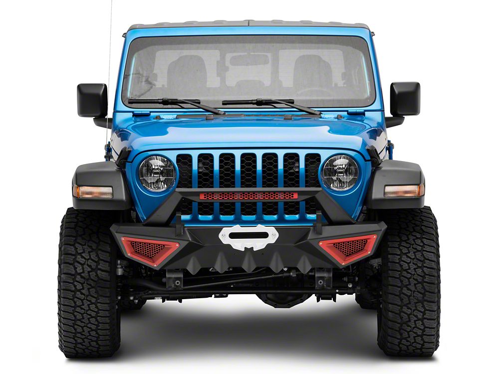 Barricade X-Series Front Bumper; Red Inserts (20-25 Jeep Gladiator JT)