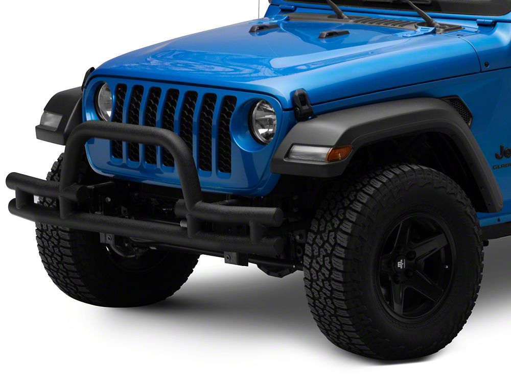 Barricade Tubular Front Bumper with Winch Cutout; Textured Black (20-25 Jeep Gladiator JT)