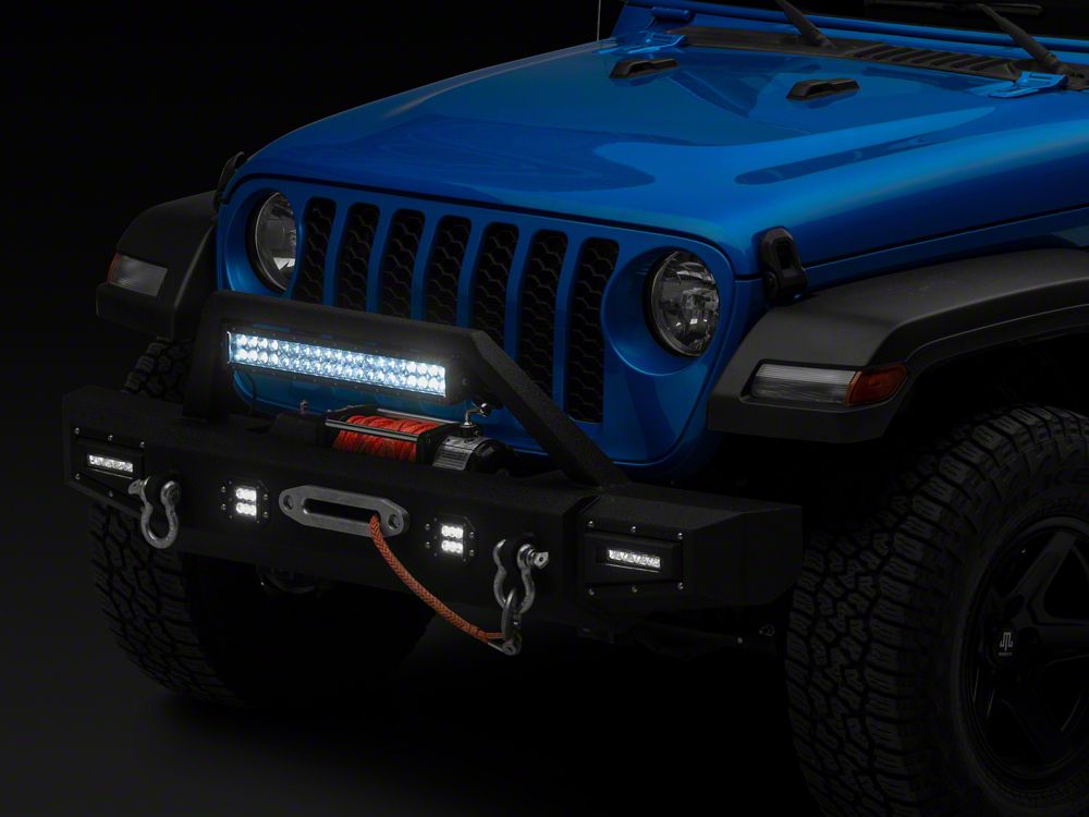 Barricade Vision Series Front Bumper with LED Fog Lights, Work Lights and 20-Inch LED Light Bar (20-25 Jeep Gladiator JT)