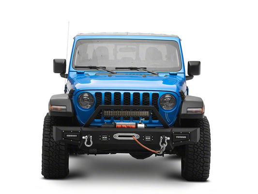 Barricade Vision Series Front Bumper with LED Fog Lights, Work Lights and 20-Inch LED Light Bar (20-25 Jeep Gladiator JT)
