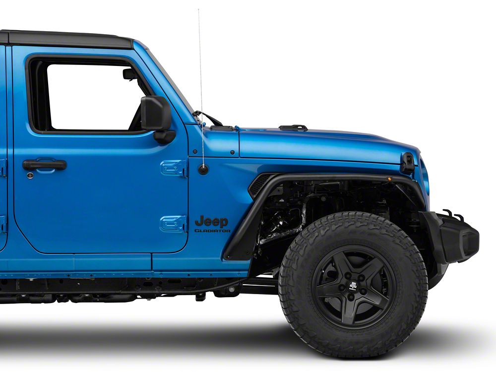 Barricade Tubular Fender Flares with LED DRL and Marker Lights; Front (20-25 Jeep Gladiator JT)