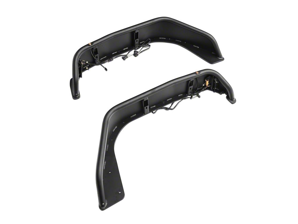 Barricade Tubular Fender Flares with LED DRL and Marker Lights; Front (20-25 Jeep Gladiator JT)