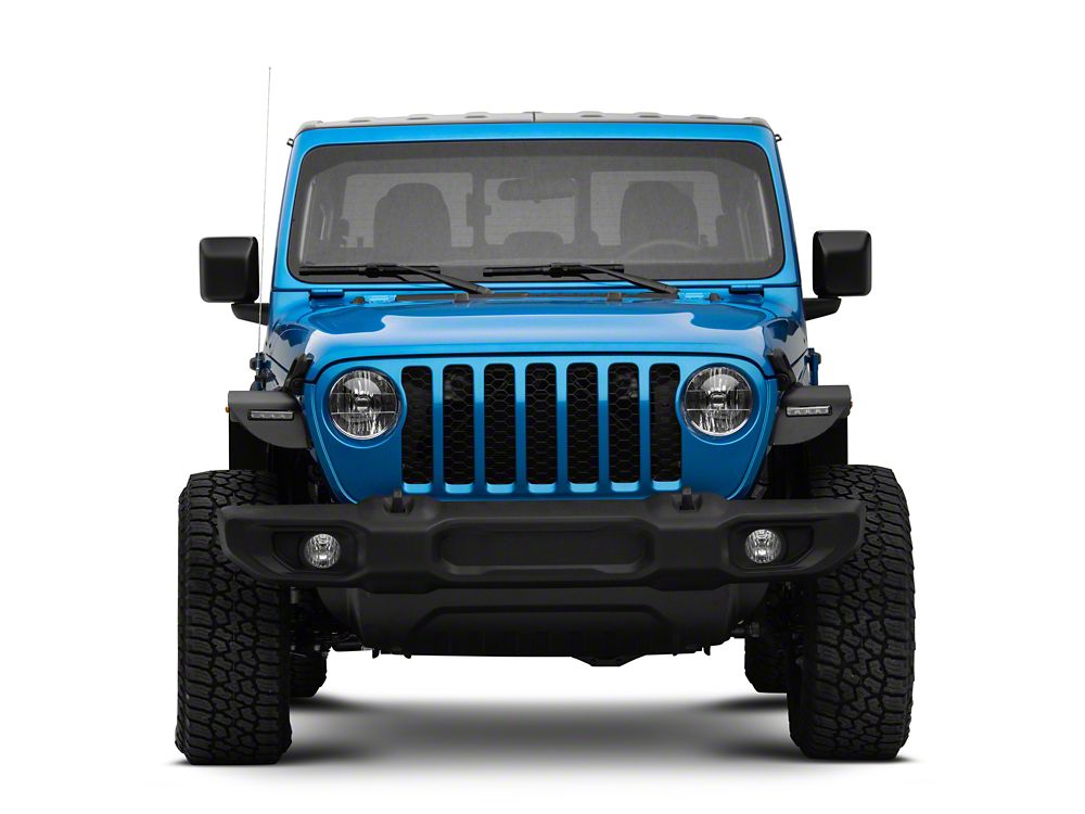 Barricade HD Flat Fender Flares with LED DRL and Turn Signal; Front (20-25 Jeep Gladiator JT)