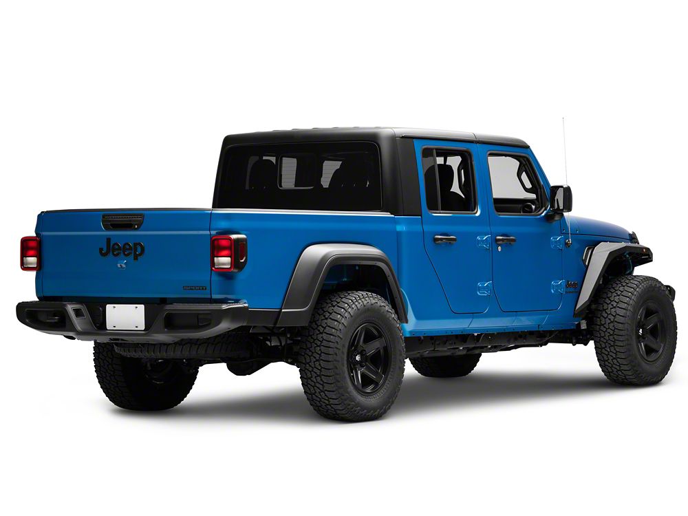 Barricade X-Series Front Fender Flares with LED DRL and Marker Lights; Red Inserts (20-25 Jeep Gladiator JT)