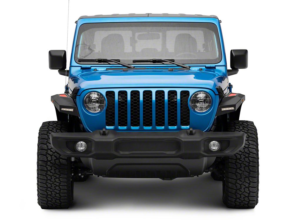 Barricade X-Series Front Fender Flares with LED DRL and Marker Lights; Red Inserts (20-25 Jeep Gladiator JT)