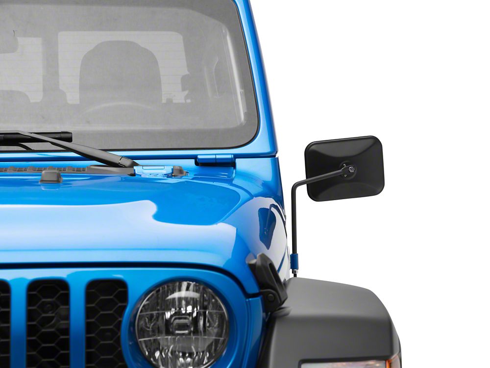 Barricade Rectangular Adventure Mirrors; Textured Black (20-25 Jeep Gladiator JT)