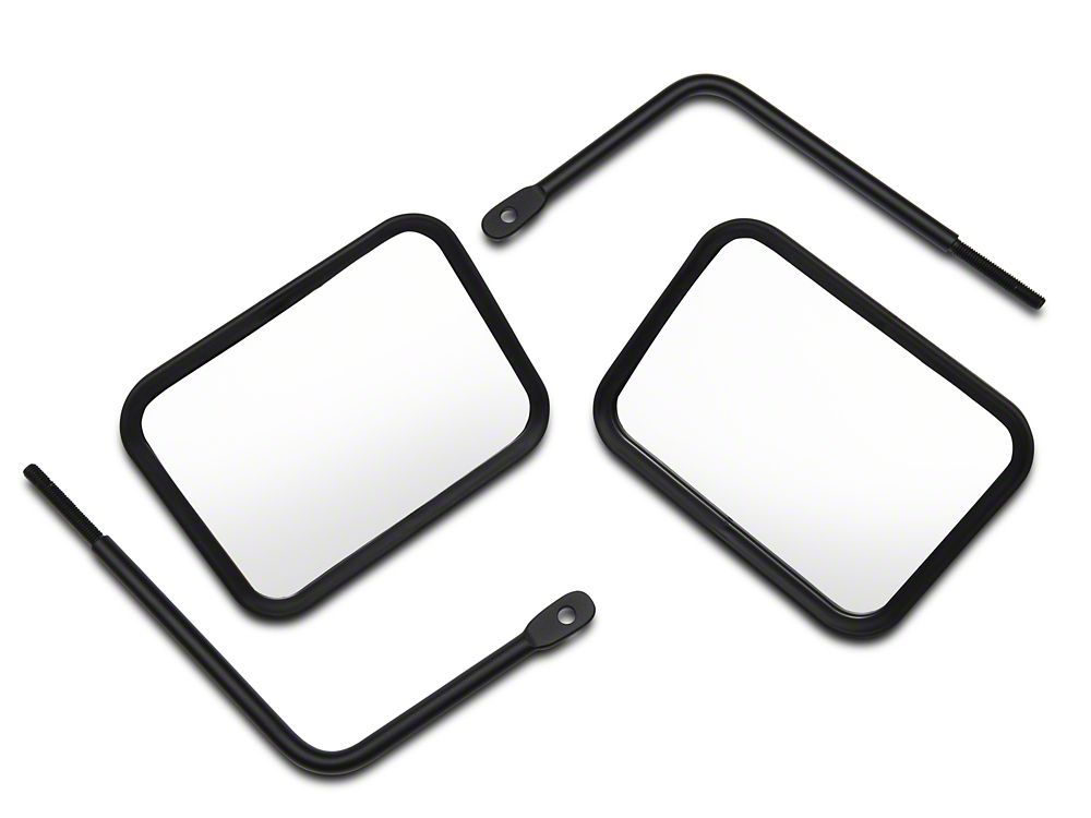 Barricade Rectangular Adventure Mirrors; Textured Black (20-25 Jeep Gladiator JT)