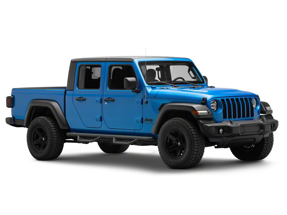 Barricade Tubular Drop Steps; Fine Textured Black (20-25 Jeep Gladiator JT)