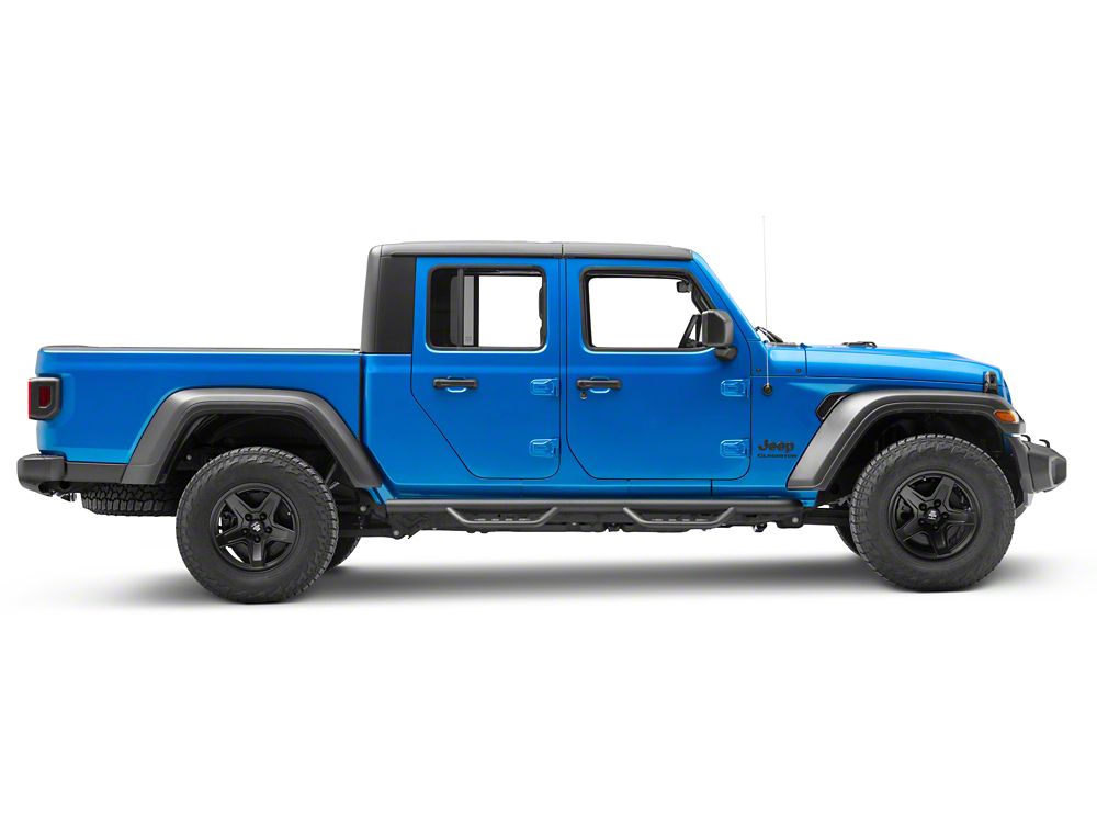 Barricade Tubular Drop Steps; Fine Textured Black (20-25 Jeep Gladiator JT)