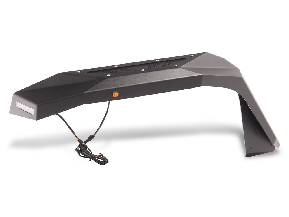 Barricade X-Series Fender Flares with LED DRL and Marker Lights; Black Inserts; Front (20-25 Jeep Gladiator JT)