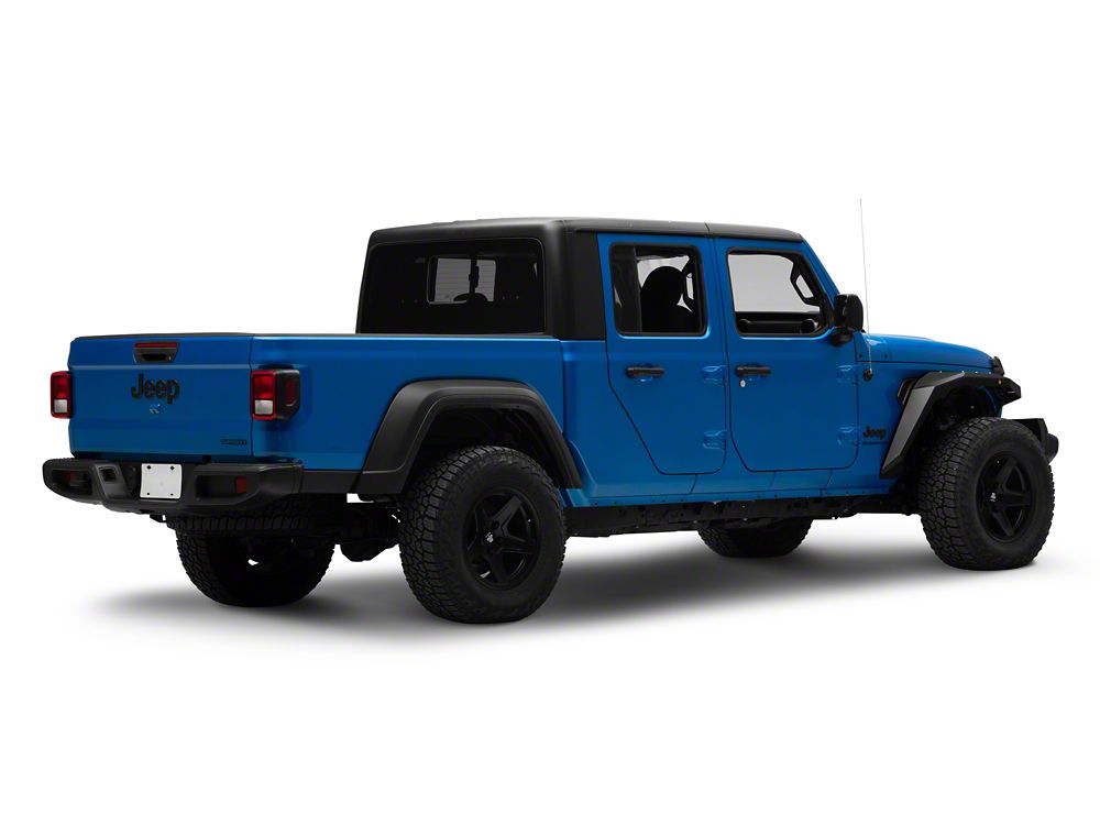 Barricade X-Series Fender Flares with LED DRL and Marker Lights; Black Inserts; Front (20-25 Jeep Gladiator JT)