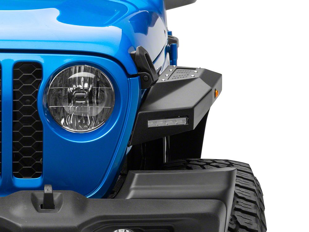 Barricade X-Series Fender Flares with LED DRL and Marker Lights; Black Inserts; Front (20-25 Jeep Gladiator JT)