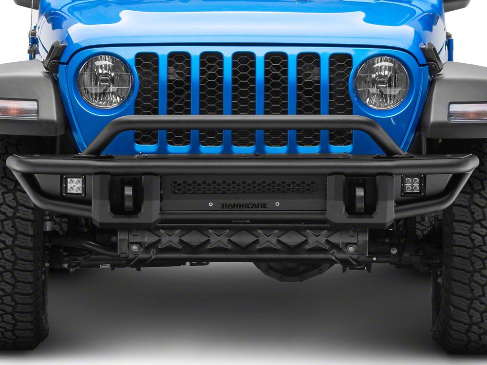 Barricade HD4 Tubular Style Front Bumper with LED Fog Lights (20-25 Jeep Gladiator JT)