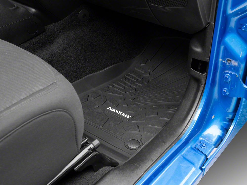 Barricade Custom Fit All-Weather Front and Rear Floor Liners; Black (20-25 Jeep Gladiator JT w/o Rear Underseat Storage)