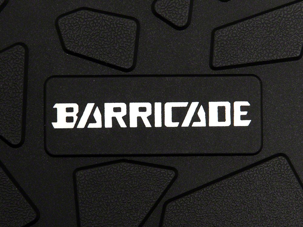 Barricade Custom Fit All-Weather Front and Rear Floor Liners; Black (20-25 Jeep Gladiator JT w/o Rear Underseat Storage)