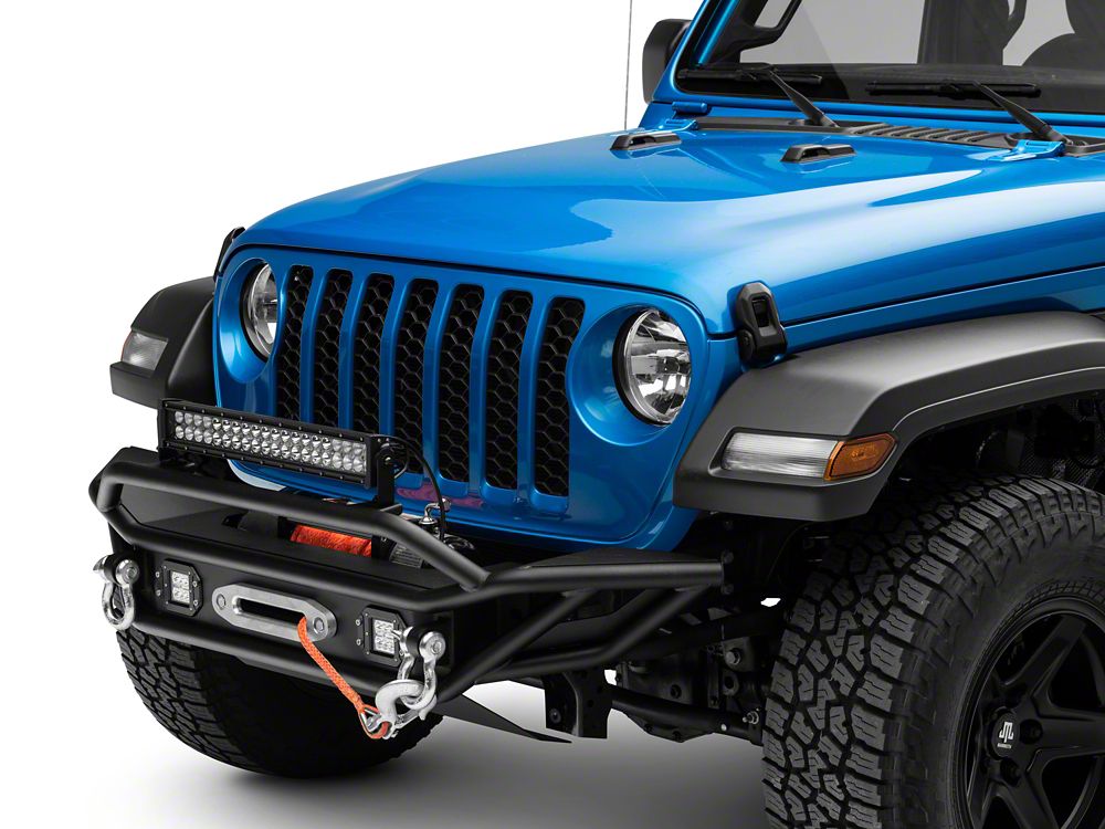 Barricade Trail Runner Front Bumper with LED Fog Lights and 20-Inch Dual Row LED Light Bar (20-25 Jeep Gladiator JT)