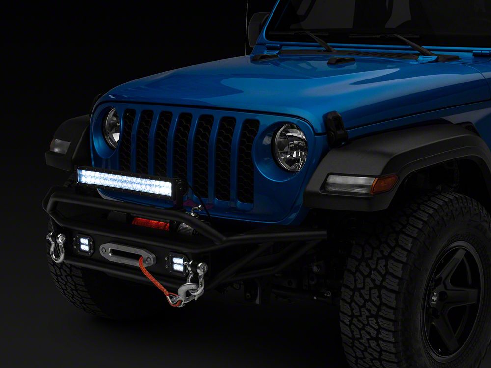 Barricade Trail Runner Front Bumper with LED Fog Lights and 20-Inch Dual Row LED Light Bar (20-25 Jeep Gladiator JT)