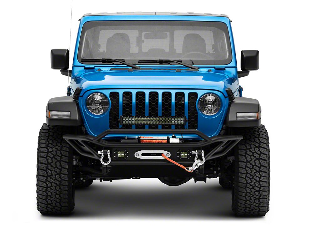 Barricade Trail Runner Front Bumper with LED Fog Lights and 20-Inch Dual Row LED Light Bar (20-25 Jeep Gladiator JT)