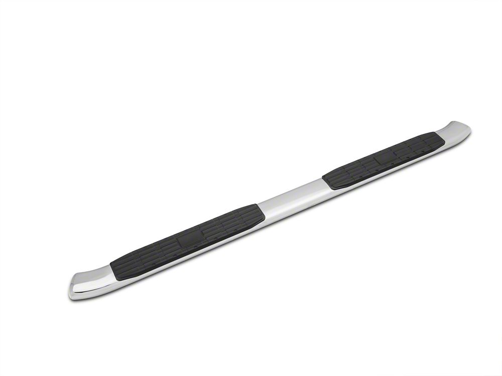 Barricade Pinnacle 4-Inch Oval Bent End Side Step Bars; Stainless Steel (09-18 RAM 1500 Quad Cab, Crew Cab)