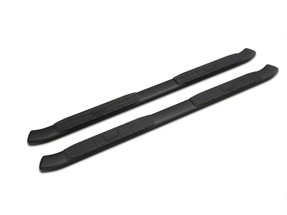 Barricade Pinnacle 4-Inch Oval Bent End Side Step Bars; Textured Black (09-18 RAM 1500 Quad Cab, Crew Cab)