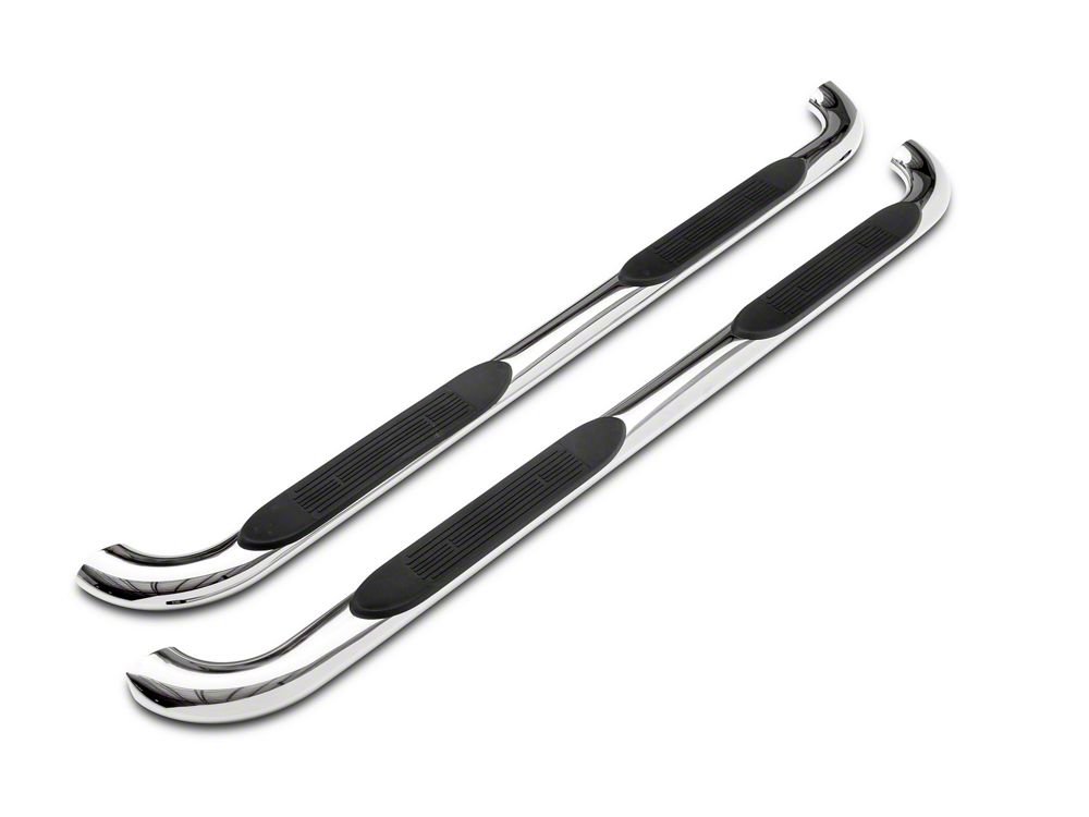 Barricade 4-Inch Oval Bent End Side Step Bars; Stainless Steel (09-18 RAM 1500)