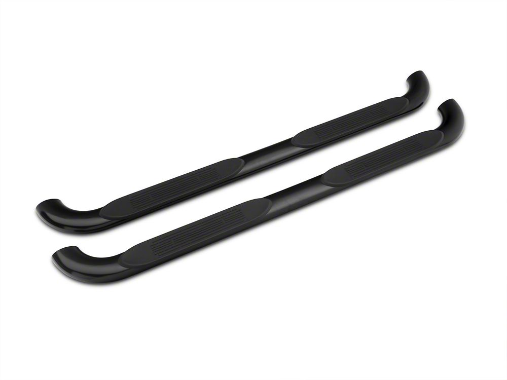 Barricade 4-Inch Oval Bent End Side Step Bars; Black (09-18 RAM 1500)
