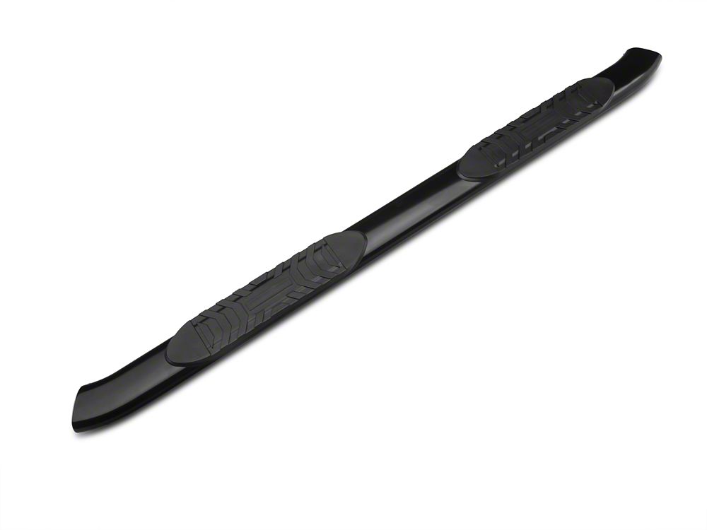 Barricade 5-Inch Oval Bent End Side Step Bars; Black (02-08 RAM 1500 Quad Cab)