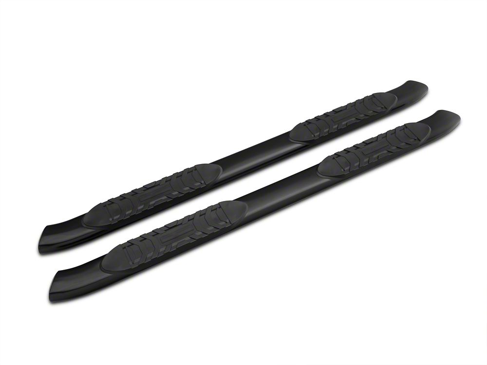 Barricade 5-Inch Oval Bent End Side Step Bars; Black (09-18 RAM 1500 Quad Cab, Crew Cab)