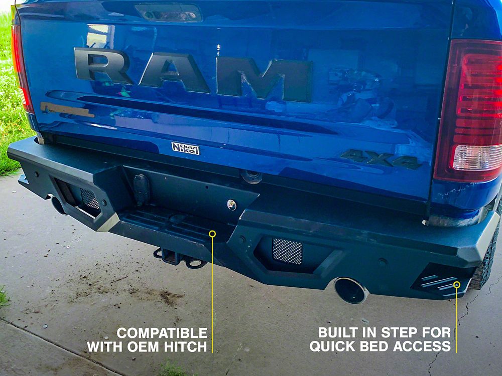 Barricade Extreme HD Rear Bumper; Textured Black (09-18 RAM 1500)