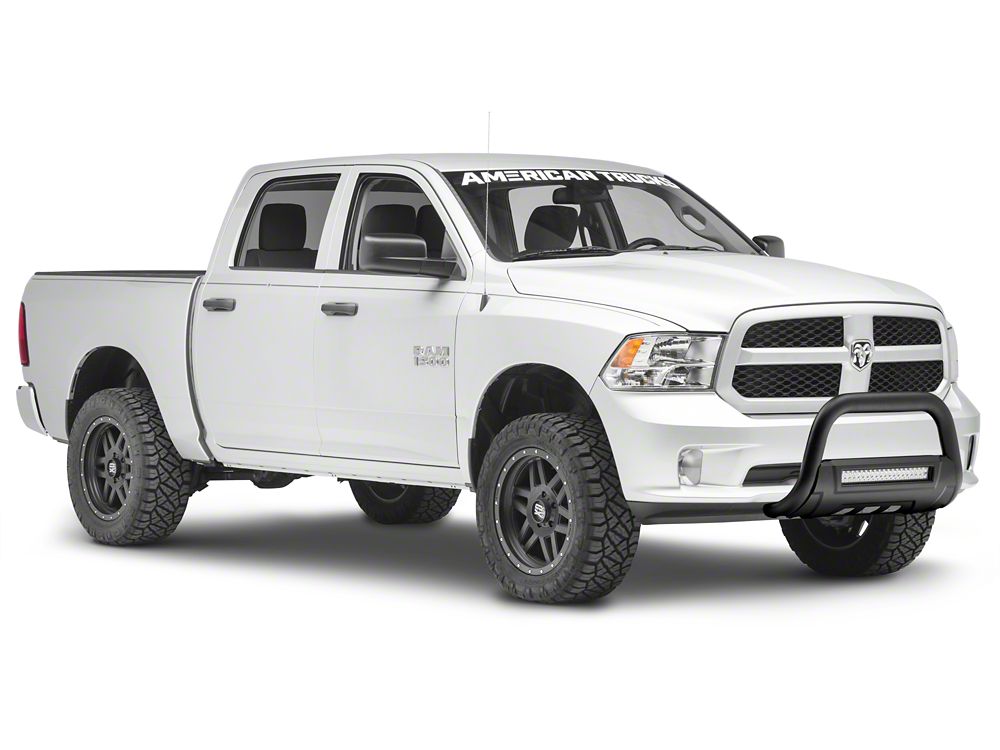 Barricade HD Bull Bar with Skid Plate and 20-Inch LED Light Bar; Black (09-18 RAM 1500, Excluding Rebel)