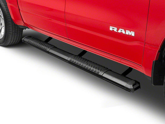 Barricade 5-Inch Aluminum Side Step Bars; Black Cover Plate (19-25 RAM 1500 Crew Cab)