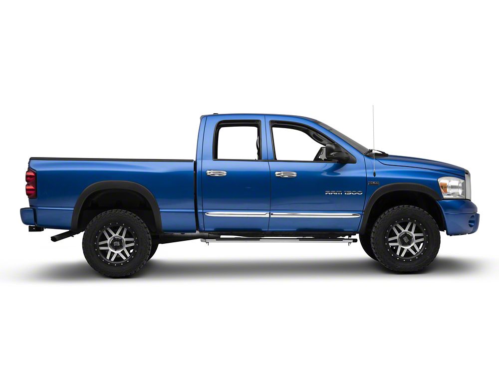 Barricade 4-Inch Flat Oval Running Boards; Stainless Steel (02-08 RAM 1500 Quad Cab)