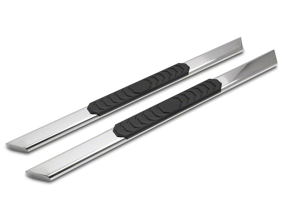 Barricade 4-Inch Flat Oval Running Boards; Stainless Steel (09-18 RAM 1500 Regular Cab)