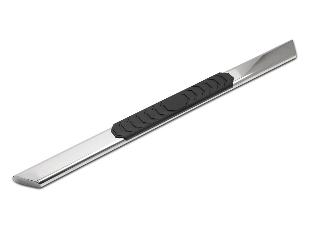 Barricade 4-Inch Flat Oval Running Boards; Stainless Steel (09-18 RAM 1500 Regular Cab)