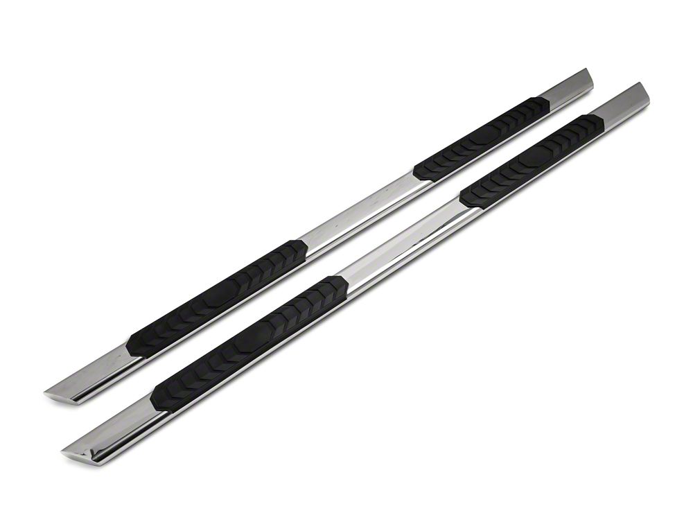Barricade 4-Inch Flat Oval Running Boards; Stainless Steel (09-18 RAM 1500 Crew Cab)