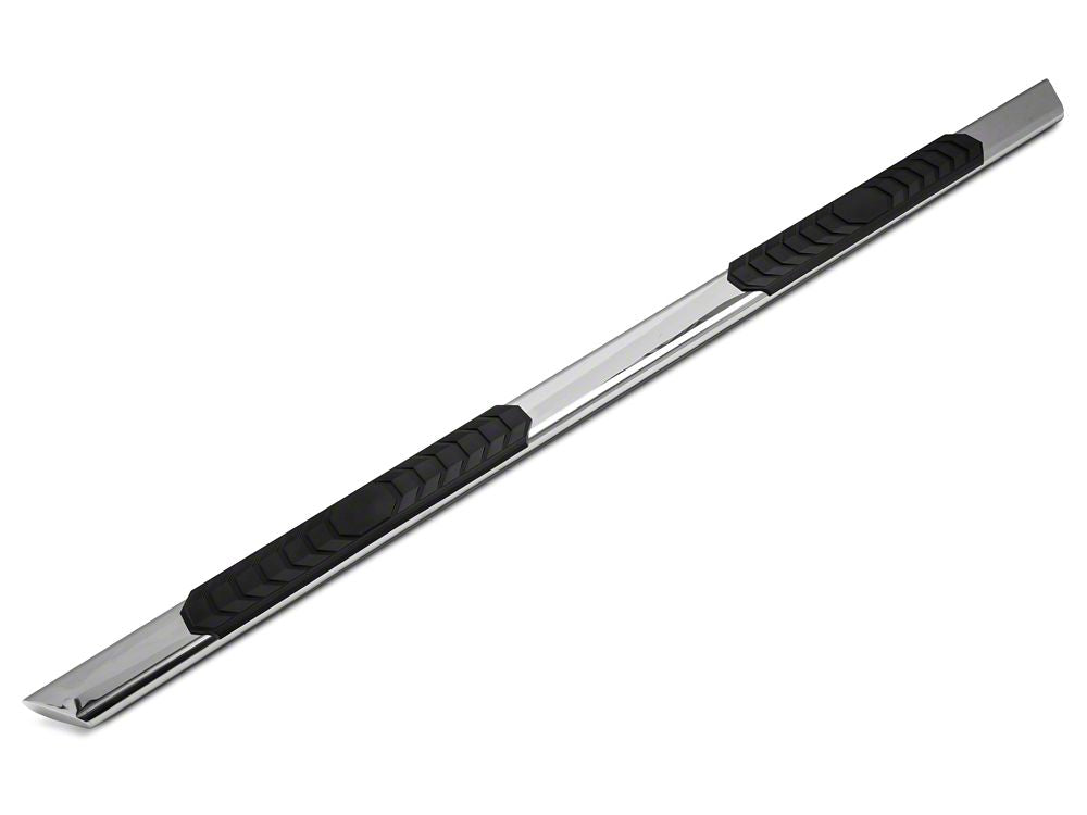 Barricade 4-Inch Flat Oval Running Boards; Stainless Steel (09-18 RAM 1500 Crew Cab)