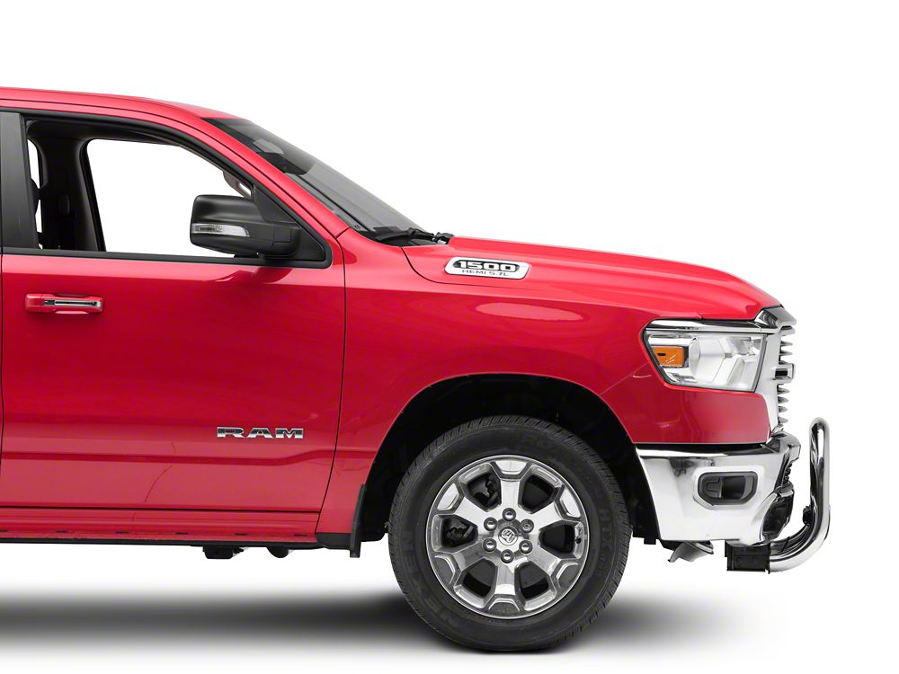 Barricade 3.50-Inch Oval Bull Bar with Skid Plate and 20-Inch LED Light Bar; Stainless Steel (19-24 RAM 1500, Excluding Rebel & TRX)