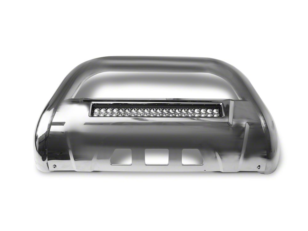 Barricade 3.50-Inch Oval Bull Bar with Skid Plate and 20-Inch LED Light Bar; Stainless Steel (19-24 RAM 1500, Excluding Rebel & TRX)