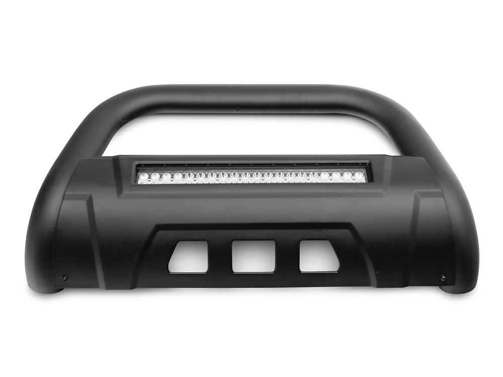 Barricade 3.50-Inch Bull Bar with Skid Plate and 20-Inch LED Light Bar; Textured Black (19-24 RAM 1500, Excluding Rebel & TRX)