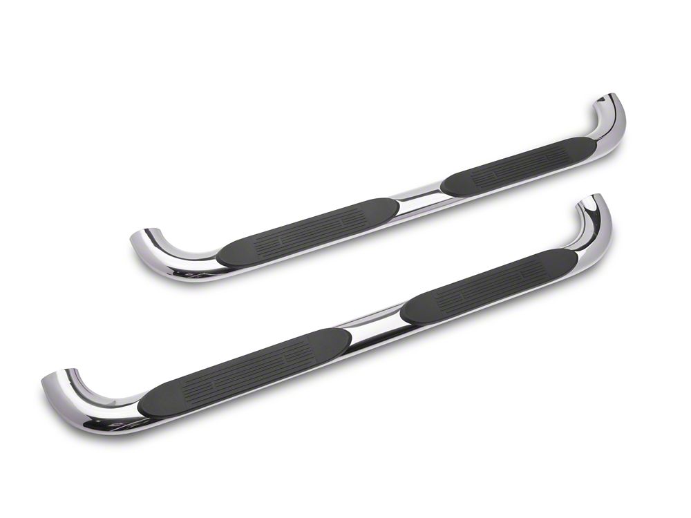 Barricade 4-Inch Oval Bent End Side Step Bars; Stainless Steel (19-25 RAM 1500 Quad Cab)
