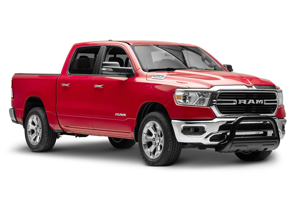 Barricade 3.50-Inch Oval Bull Bar with Skid Plate; Black (19-24 RAM 1500, Excluding Rebel & TRX)