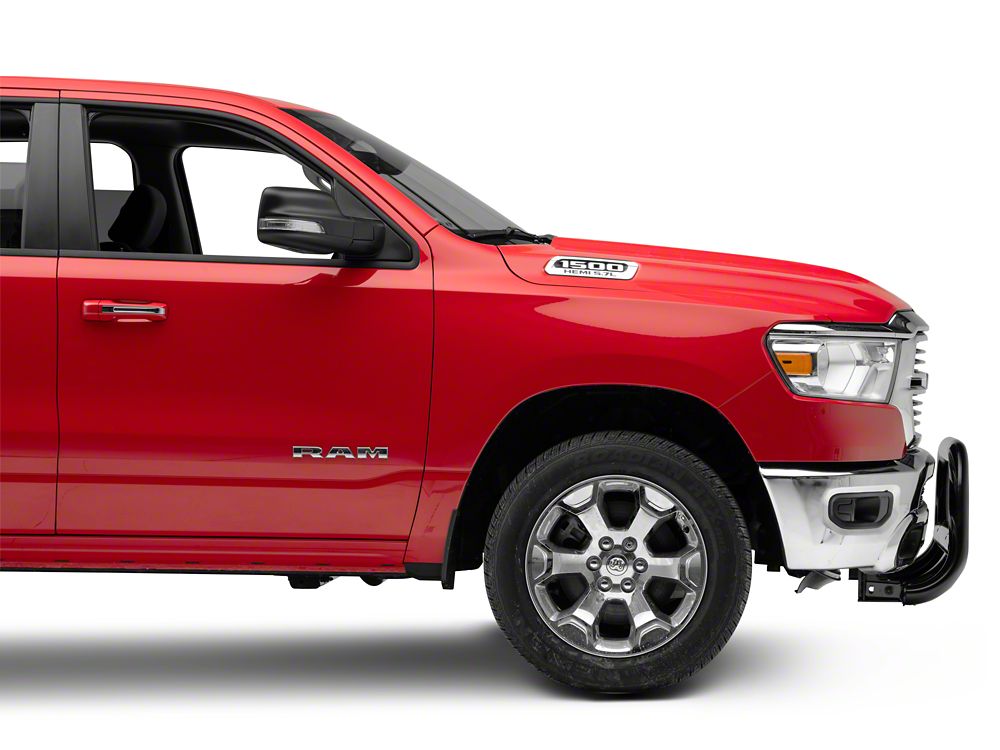 Barricade 3.50-Inch Oval Bull Bar with Skid Plate; Black (19-24 RAM 1500, Excluding Rebel & TRX)