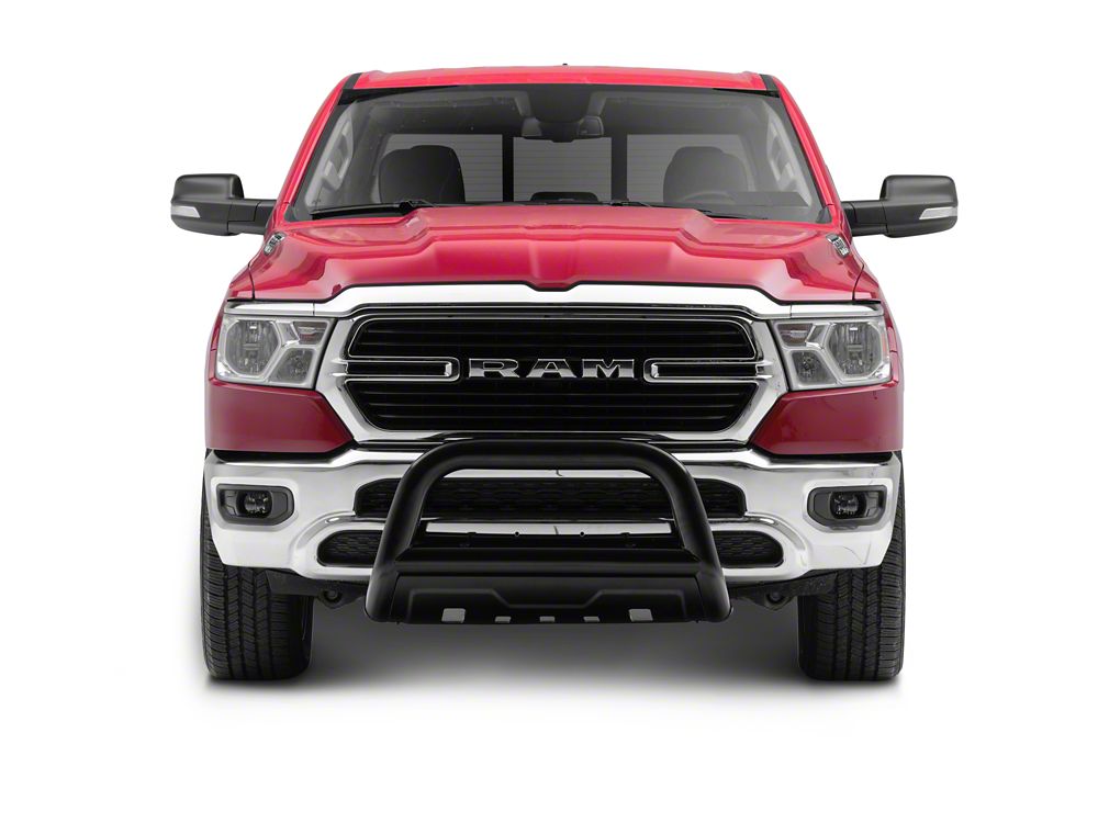 Barricade 3.50-Inch Oval Bull Bar with Skid Plate; Black (19-24 RAM 1500, Excluding Rebel & TRX)