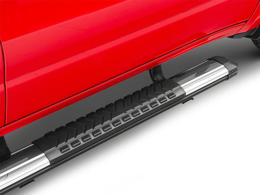 Barricade Saber 5-Inch Aluminum Side Step Bars; Stainless Cover Plates (19-25 RAM 1500 Quad Cab)
