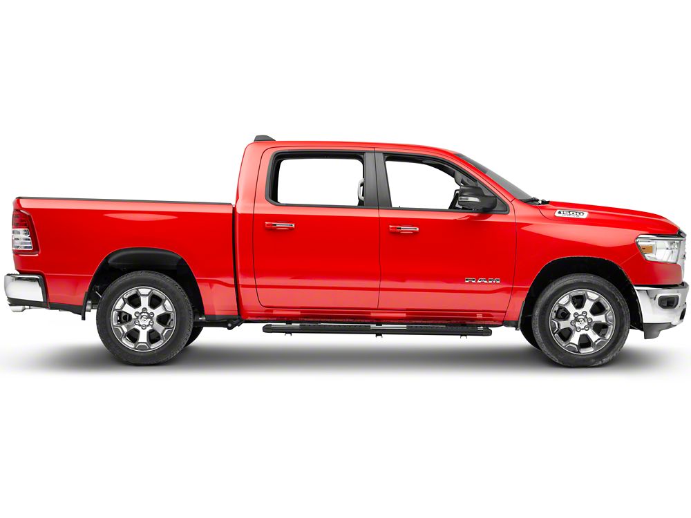 Barricade Saber 5-Inch Aluminum Side Step Bars; Stainless Cover Plates (19-25 RAM 1500 Quad Cab)