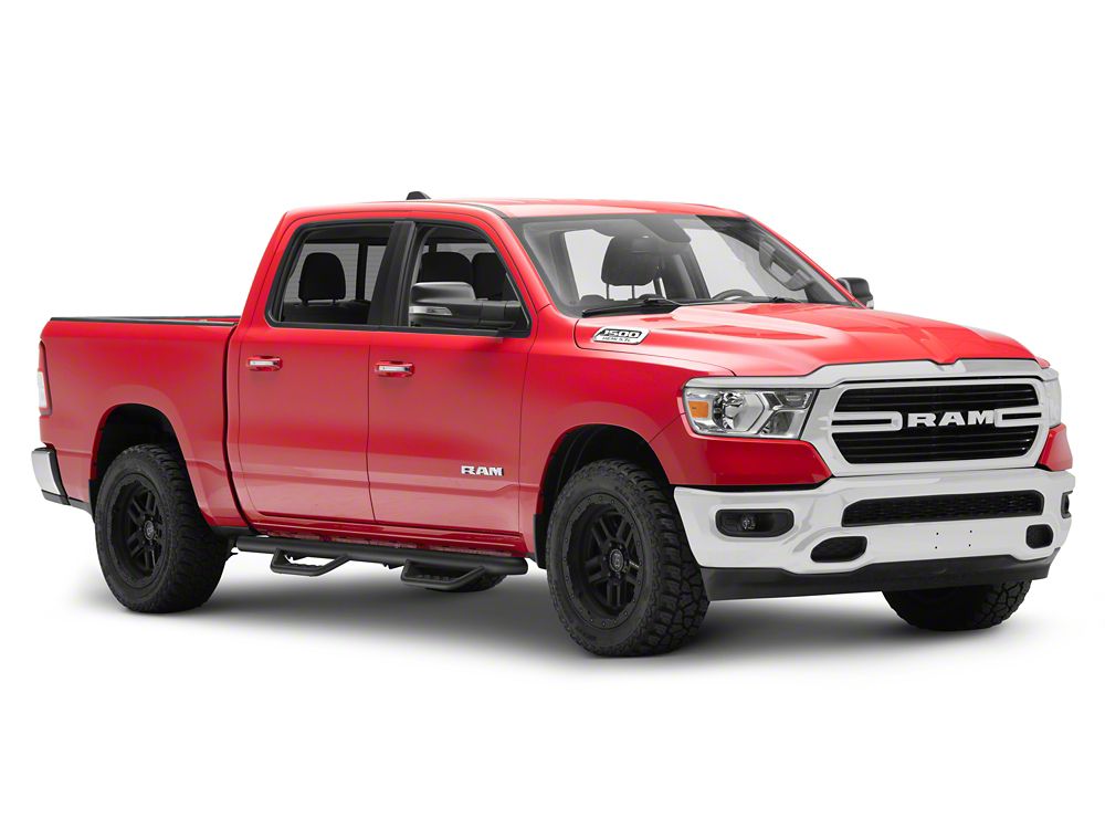 Barricade Tubular Drop Steps; Fine Textured Black Finish (19-25 RAM 1500 Crew Cab)