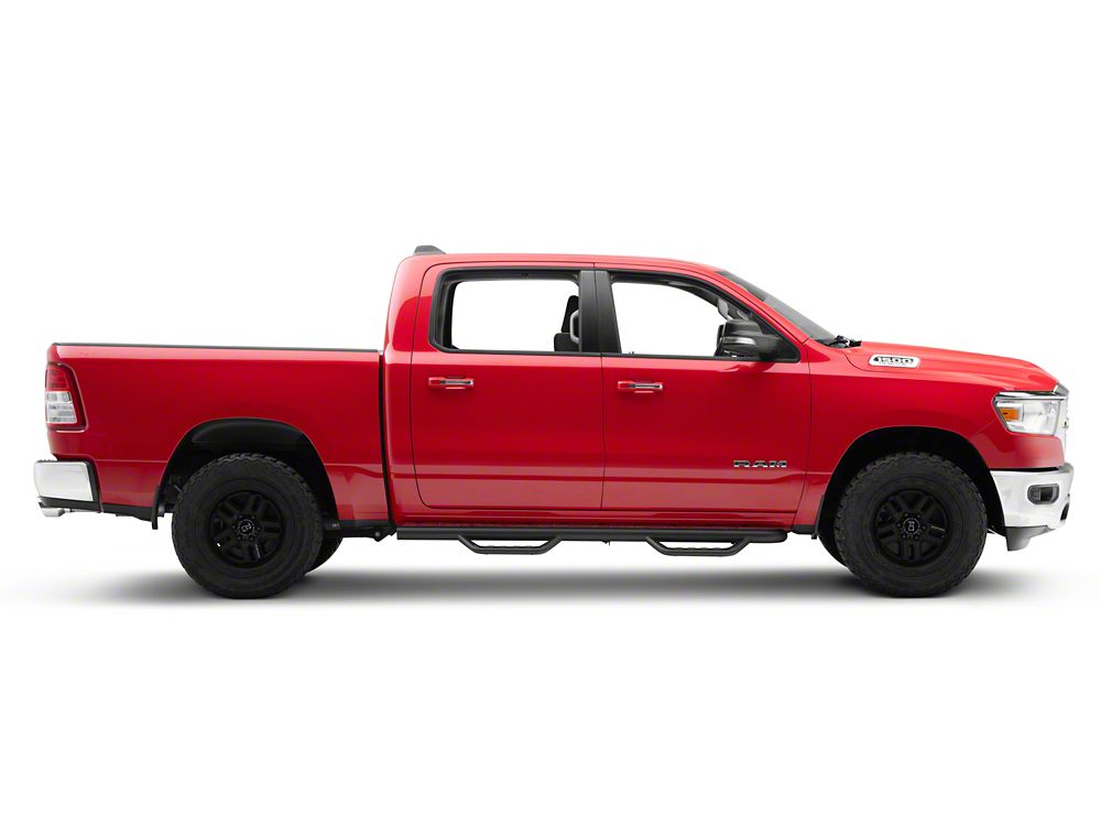 Barricade Tubular Drop Steps; Fine Textured Black Finish (19-25 RAM 1500 Crew Cab)